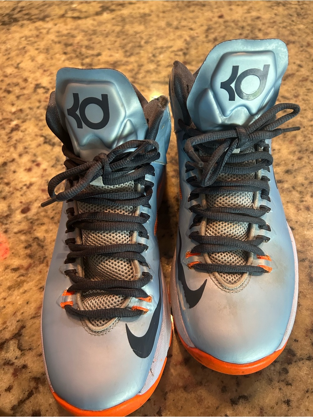 Nike Kids Basketball Sneakers in Light Blue and Orange